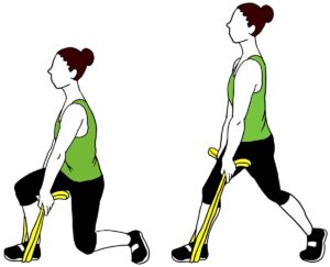 Resistance band lunge exercise
