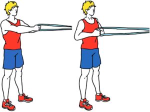 Standing Row, resistance band back exercise